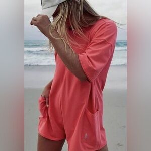 FP Movement by Free People Pink Short Sleeve Romper NWT